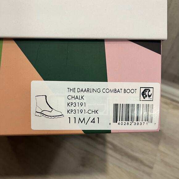 New! Katy Perry THE DAARLING COMBAT BOOT CHALK Zip Detail Faux Leather Womens 11 - Picture 5 of 5